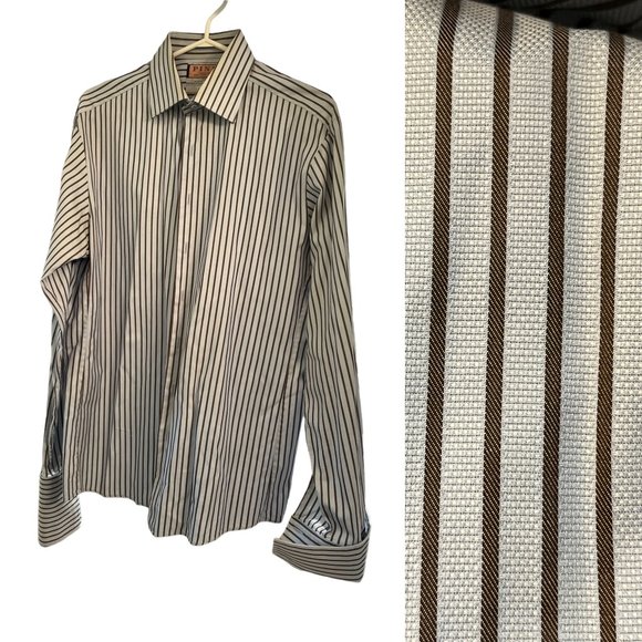 (16) THOMAS PINK Slim Fit Classic Cuff Size 16 Neck 100% Cotton - Picture 1 of 11